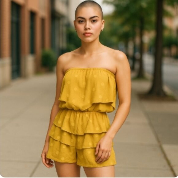 Belongs Strapless Ruffled Romper - Picture 3 of 12